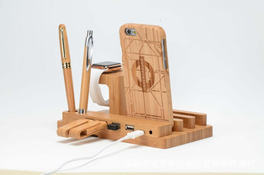 Bamboo and Wood Multi-Function Charging Stand | GREENCHOICE