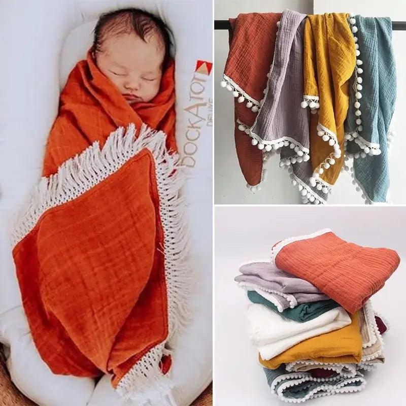 Organic Cotton Baby Tassel Blanket | GREENCHOICE