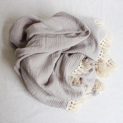 Organic Cotton Baby Tassel Blanket | GREENCHOICE